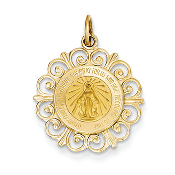 14K Gold Miraculous Medal Charm