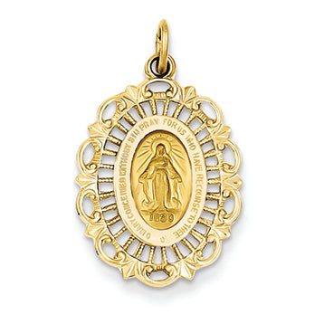 14K Gold Miraculous Medal Charm