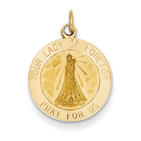 14K Gold Our Lady of Loretto Medal Charm