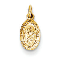 14K Gold Saint Christopher Medal Charm