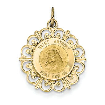 14K Gold Saint Anthony Medal Charm