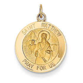 14K Gold Saint Martha Medal Charm