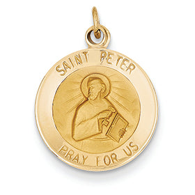 14K Gold Saint Peter Medal Charm