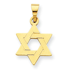 14K Gold Star of David Pendant