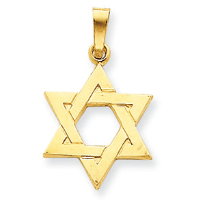 14K Gold Star of David Pendant