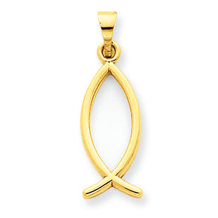 14K Gold Ichthus Fish Pendant