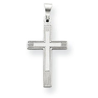 14K Gold White Cross Charm