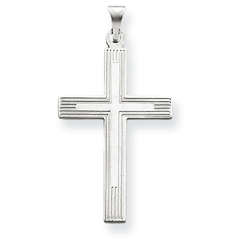 14K Gold White Cross Charm