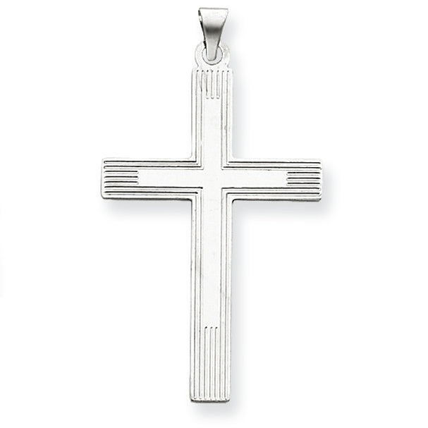 14K Gold White Cross Charm