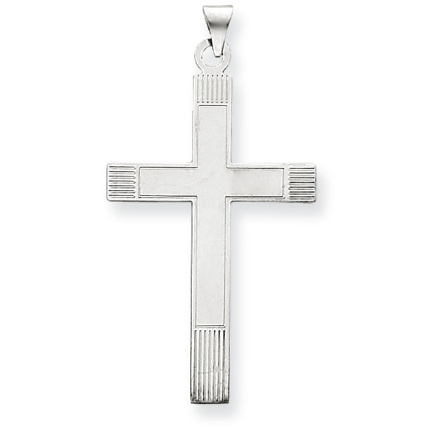 14K Gold White Cross Charm