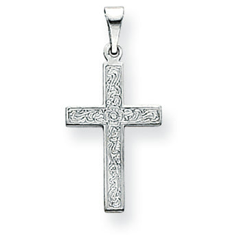 14K Gold White Cross Charm