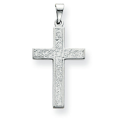 14K Gold White Cross Pendant