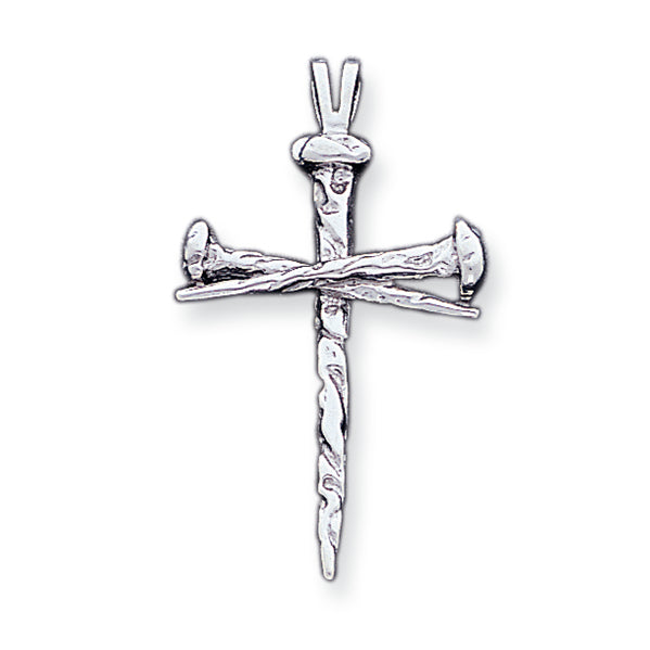 14K White Gold Cross Charm