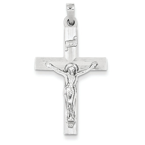 14K White Gold INRI Crucifix Charm