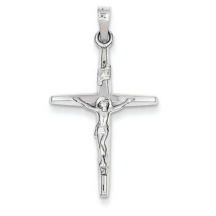 14K White Gold INRI Crucifix Charm