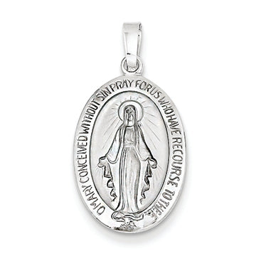 14K White Gold Miraculous Medal