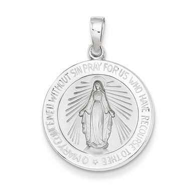 14K White Gold Miraculous Medal