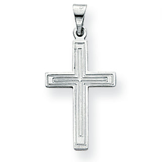 14K White Gold Cross Pendant