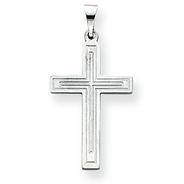 14K White Gold Cross Pendant