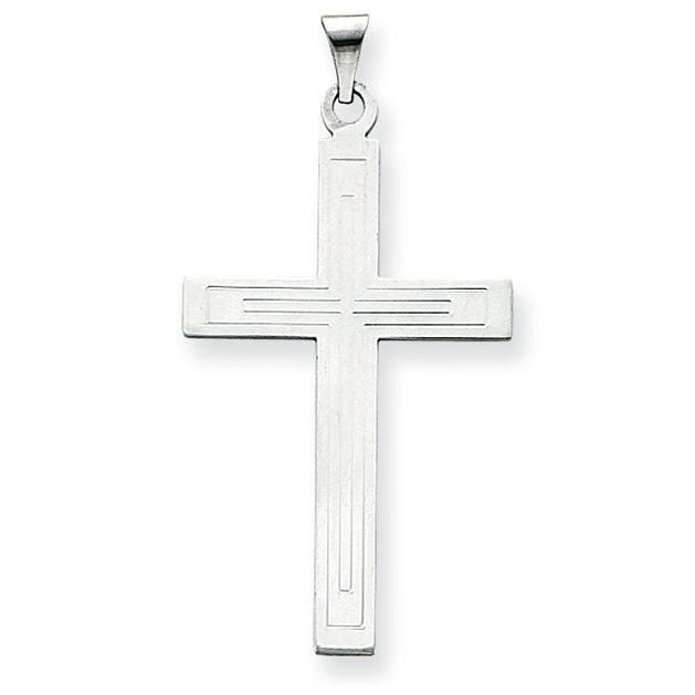 14K White Gold Cross Pendant