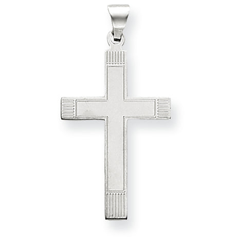 14K Gold White Cross Charm