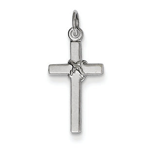 14K White Gold Cross Charm
