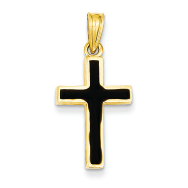 14K Gold Epoxy Latin Cross Pendant
