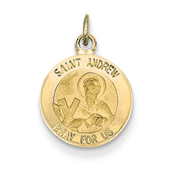 14K Gold Saint Andrew Medal Charm