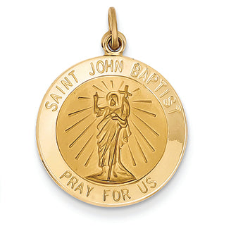 14K Gold Saint John Baptist Medal Pendant