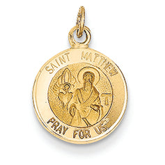 14K Gold Saint Matthew Medal Charm