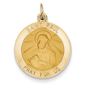 14K Gold Saint Paul Medal Pendant
