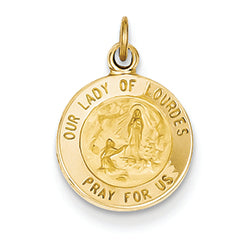 14K Gold Our Lady of Lourdes Medal Charm