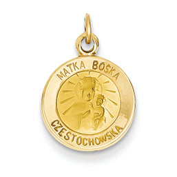 14K Gold Matka Boska Medal Charm