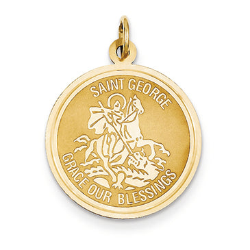 14K Gold Saint George Medal Charm