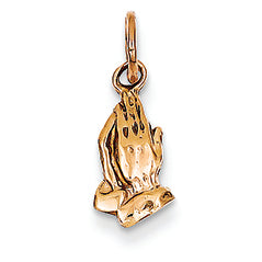 14K Gold Rose Gold Praying Hands Charm