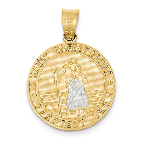 14K Gold Saint Christopher Medal Pendant
