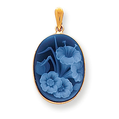 14K Gold 20x15 Floral Cameo