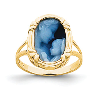 14K Gold Heavens Gift Agate Cameo Ring