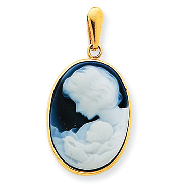 14K Gold New Arrival III Agate Cameo Pendant