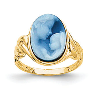 14K Gold Heavens Gift Agate Cameo Ring
