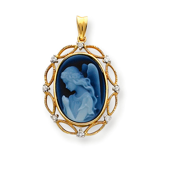 0.1 Carat 14K Gold Wings of Love Diamonds Cameo