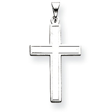 14K White Gold Latin Cross Pendant
