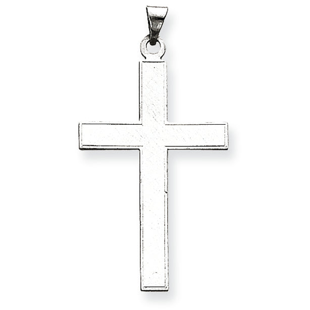 14K White Gold Cross Pendant