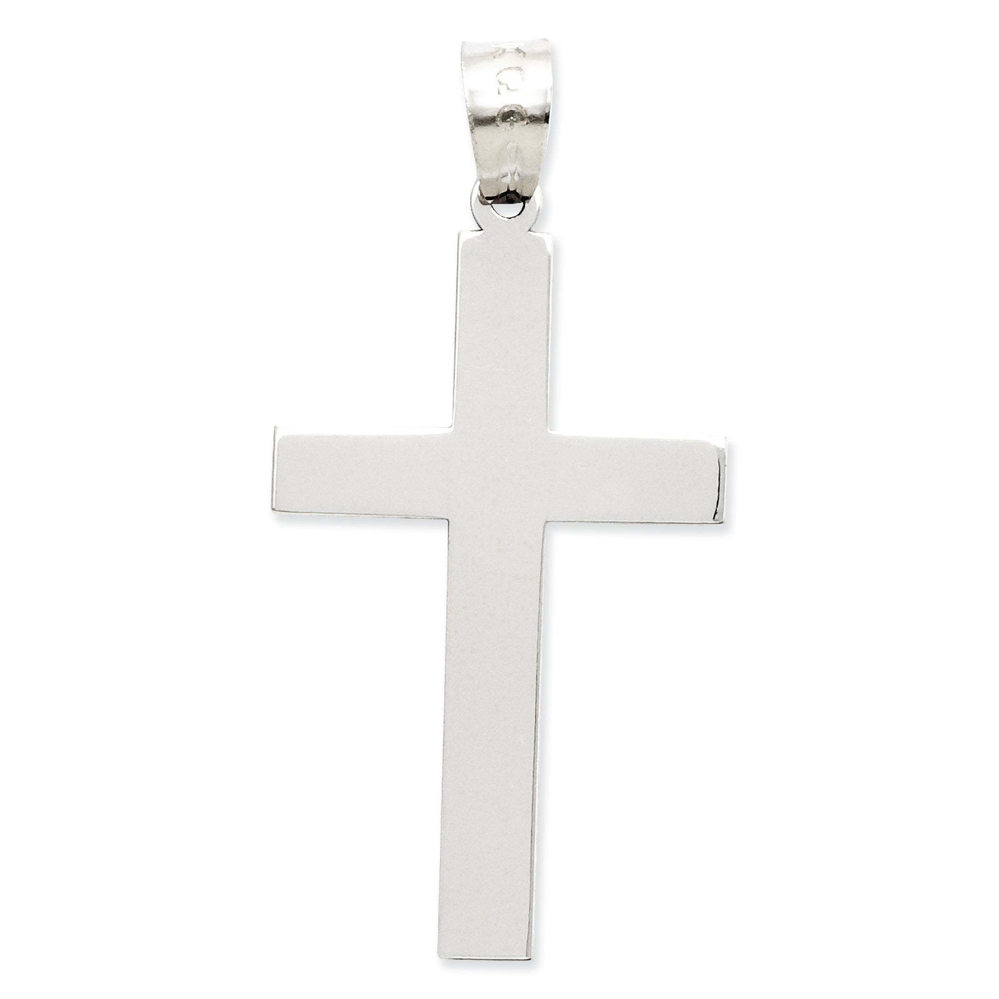 14K White Gold Polished Cross Pendant