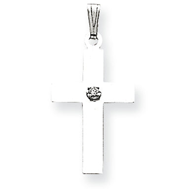 14K White Gold .02ct. Diamond Cross Pendant