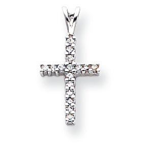 0.2 Carat 14K White Gold Diamond Latin Cross Pendant