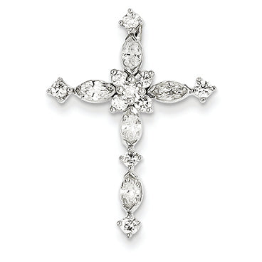 0.8 Carat 14K White Gold Diamond Cross Pendant