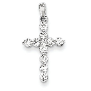 0.5 Carat 14K White Gold Diamond Cross Pendant