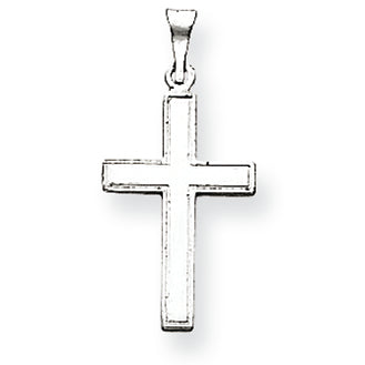 14K White Gold Latin Cross Pendant