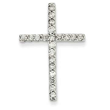 0.5 Carat 14K White Gold Diamond Cross Pendant